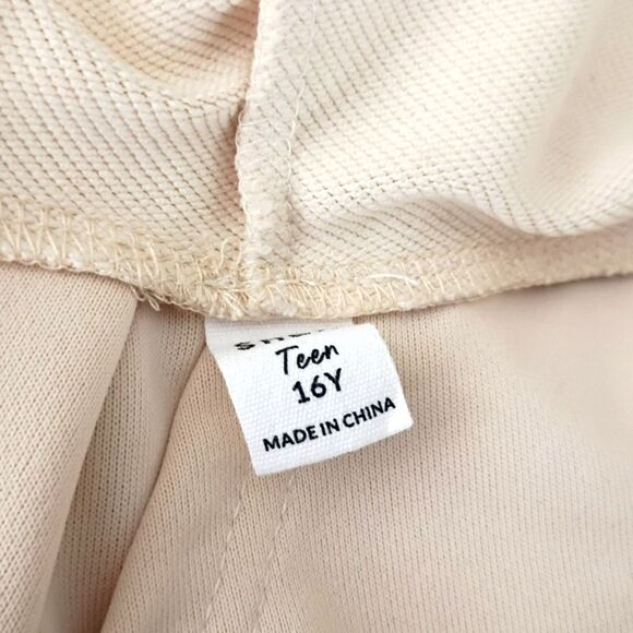 Hoodie Size Girl's 16 Beige Long Sleeve Kangaroo Pocket Raised California Y2K - Picture 11 of 13